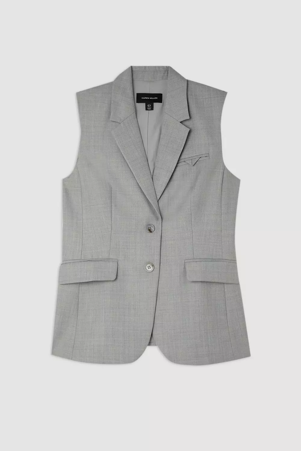 Wool Blend Tailored Single Breasted Vest | Karen Millen